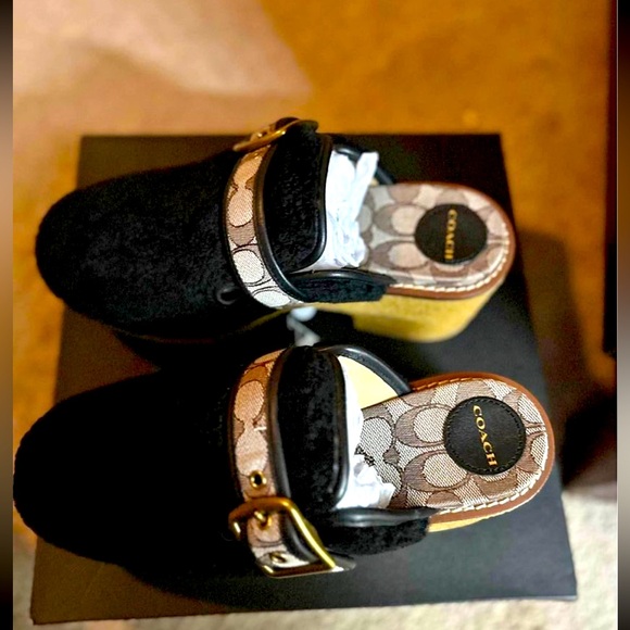 Coach Dylan Shearling Platform Clogs - w/ original box! - Picture 1 of 5